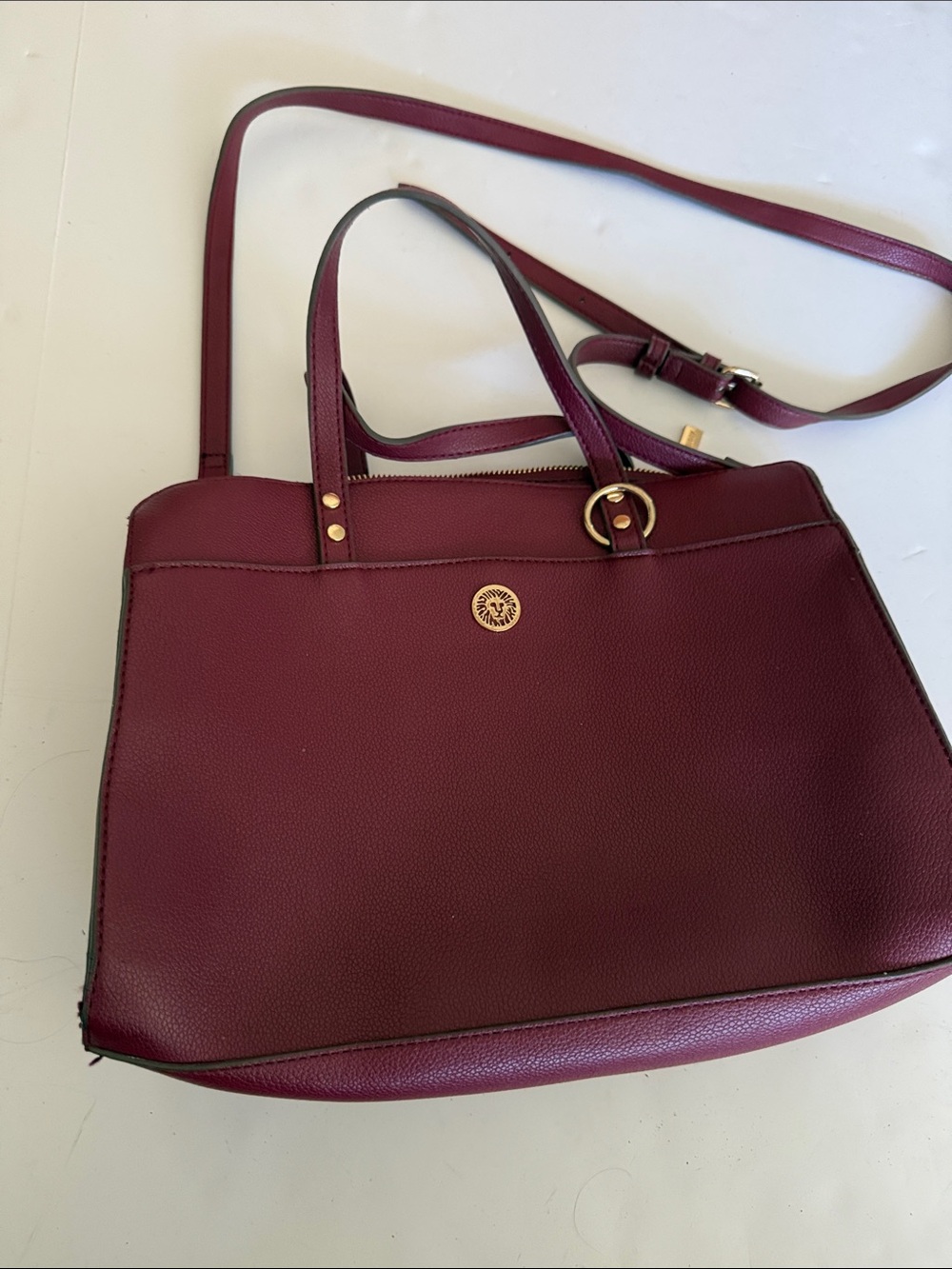 Ann Klein Women’s Structured Tote Bag in Deep Burgundy